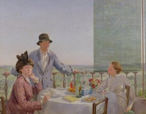 肖像组与Albert Rutherston（1881-1953）（午餐后）1910年